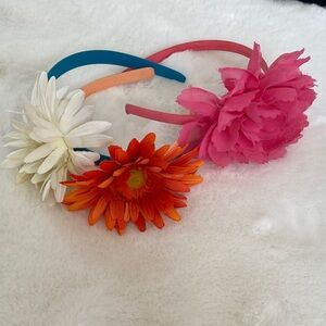 Floral Kids Headband Set - Pink, Orange, White